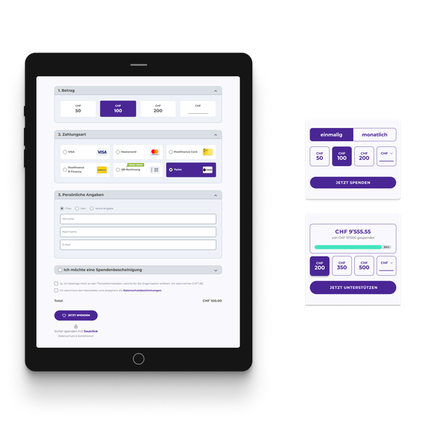 Conversion-optimized donation form for NPO