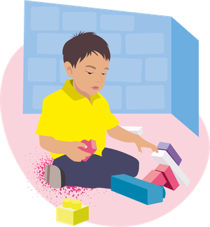 Illustration Junge am Spielen